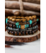 1 the Woman Boho Turquoise Wooden Beaded Multi Layer Bracelet