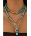 1 the Woman Plated Toggle Clasp Turquoise Cable Chain Layered Necklace