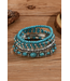 1 the Woman Western Turquoise Beading 5pcs Layered Bracelet