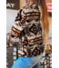 66DISCO Womens Western Pattern Half Button Collared Plush Sweatshirt