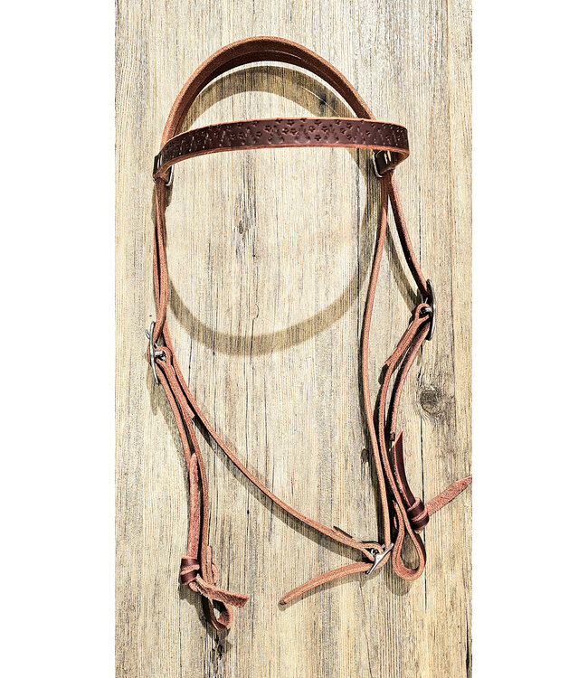 Beyond the Barn Handmade Bridle Headstall Pinstripe Star Trees BTB