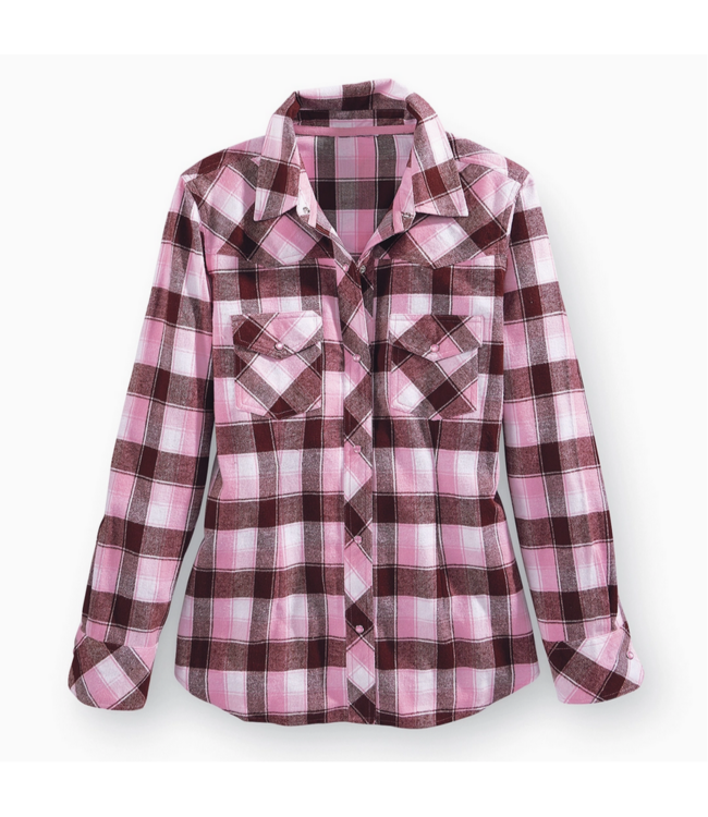 Back in the Saddle Pink Chocolate Flannel Shirt