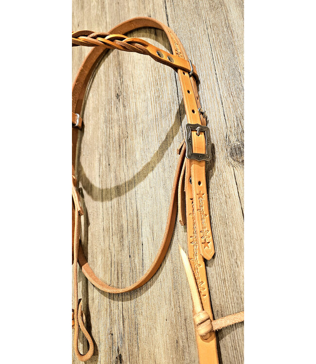 Beyond the Barn Handmade Bridle Headstall Braided Barbed Wire BTB