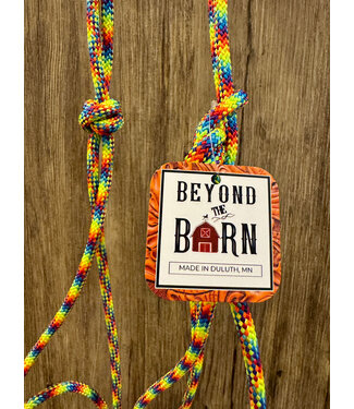 Beyond the Barn Hand Tied Rope Halter Average Rainbow