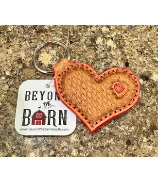 Beyond the Barn Heart Leather Key Fob Assort. BTB