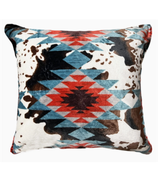Wrangler Plush Sherpa Pillow Southwest Cowhide