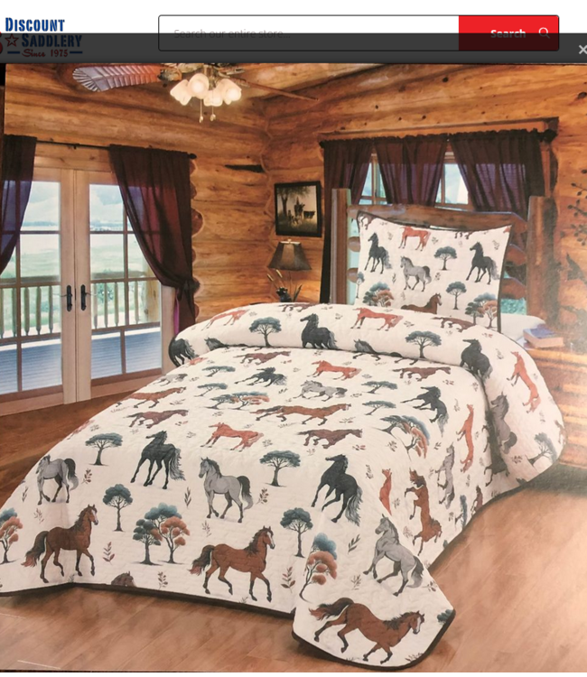 Back in the Saddle Quilt Throw Blanket Horse Field