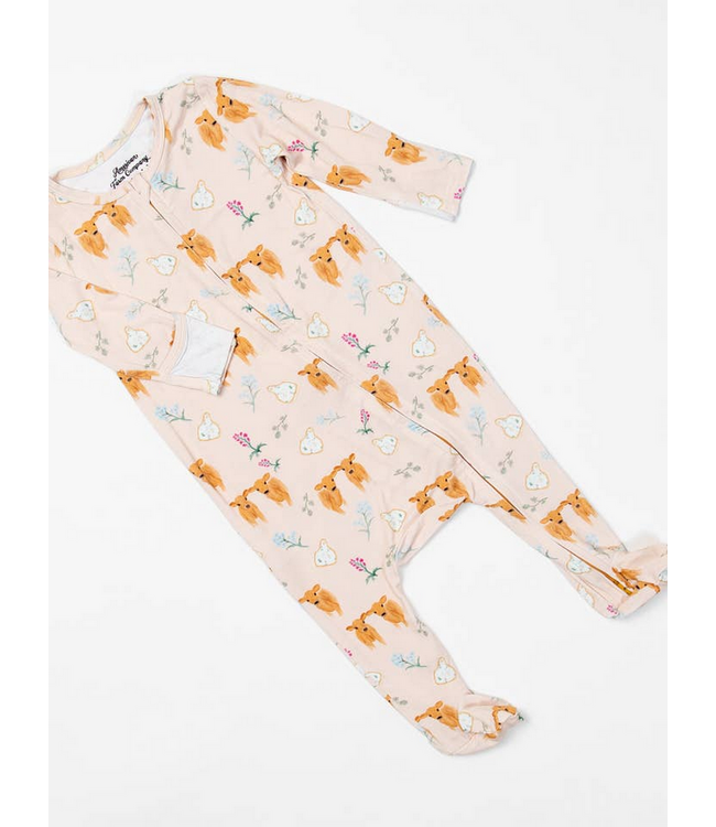 American Farm Company Jersey Calves Baby Bamboo Footed Pajamas