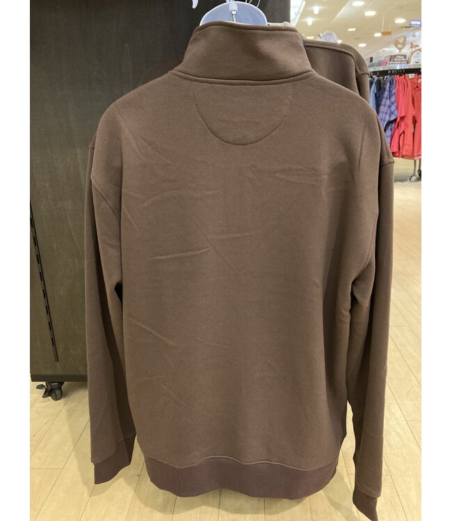 Cowboy Hardware Solid Qtr Zip Fleece Cadet Dark Chocolate