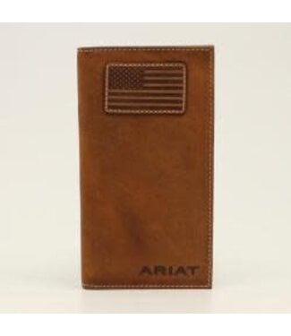 Ariat Ariat Rodeo Wallet Flag Patch Logo -Med Brown