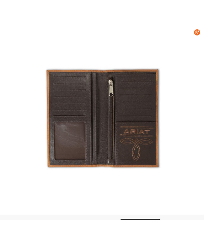 Ariat Ariat Rodeo Wallet Flag Patch Logo -Med Brown