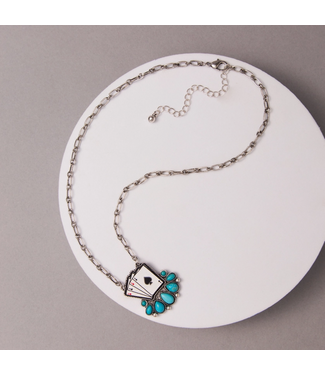 SP Sophia Collection Western Ace of Spades Pendant Necklace