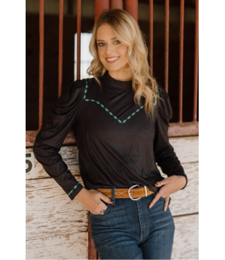 Sterling Kreek Womens Midnight Buckstitch Top