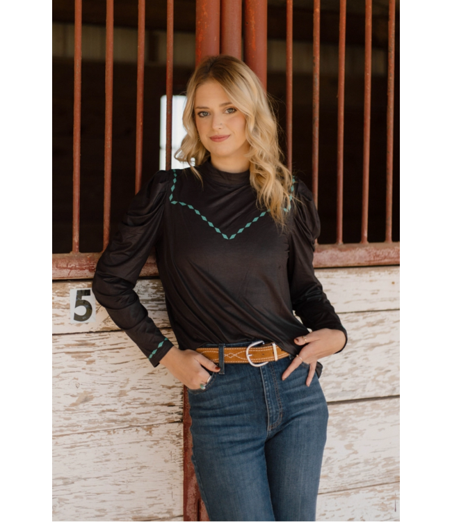 Sterling Kreek Womens Midnight Buckstitch Top