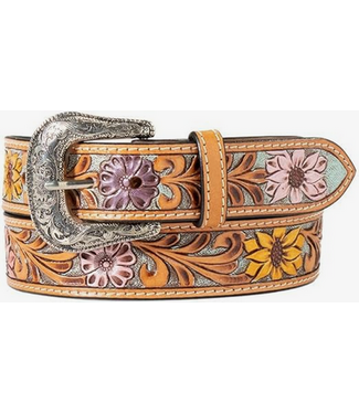 Ariat Ariat Girls Belt Sunflower Daisy Hand Tooled Multicolor