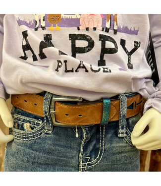 Catchfly Catchfly Girls Belt Metallic Turq Underlay