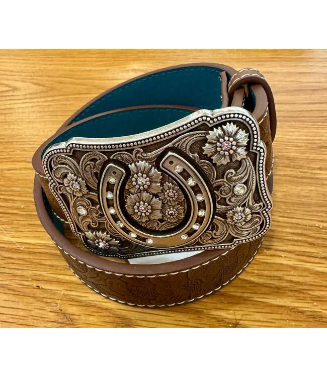 Catchfly Catchfly Girls Belt Brown Tooled