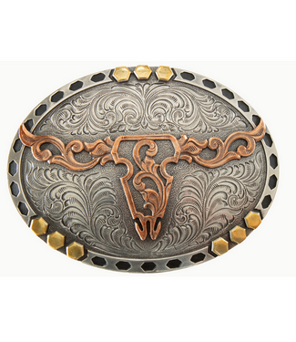 Nocona Nocona Oval Longhorn Buckle-Multicolor