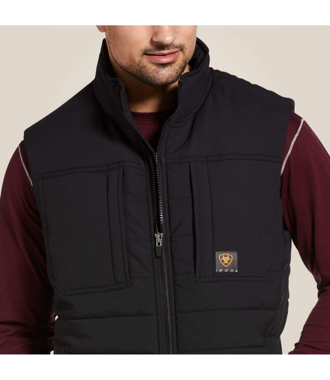 Ariat Men's Rebar Valiant Ripstop Insulated Vest -Black