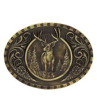 Montana Silversmith Attitude Wild Stag Carved Buckle