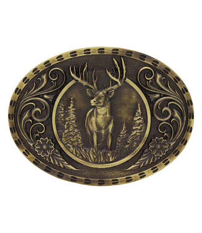 Montana Silversmith Attitude Wild Stag Carved Buckle