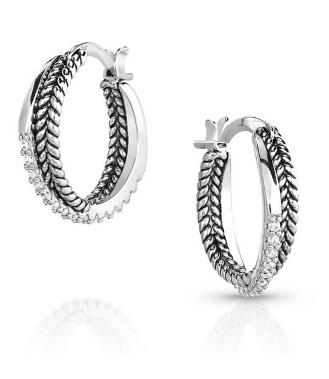 Montana Silversmith Crystal Crossover Hoop Earrings