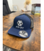 Ariat Ariat Mens Cap Snap Back Hexagon Bolt Skull Navy