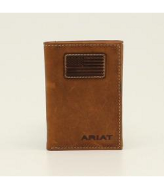 Ariat Ariat Trifold Flag Patch Logo Medium Brown Wallet