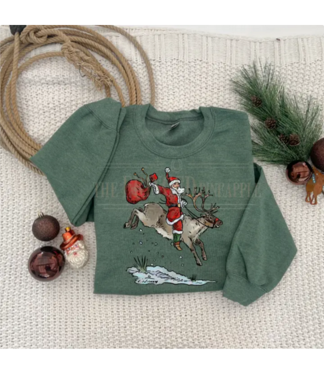 The Fringed Pineapple Rank Reindeer Green Sweatshirt