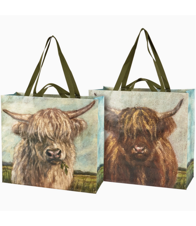 Primitives by Kathy Highland Cows Shopping Tote