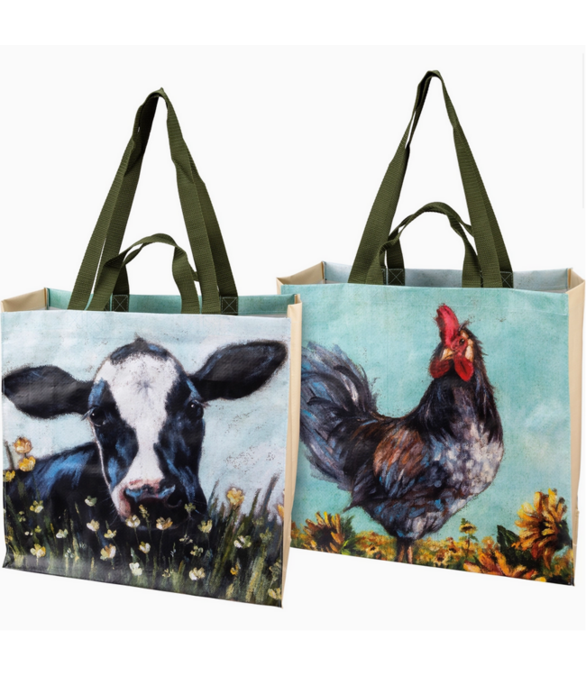 Primitives by Kathy Rooster and Cow Market Tote