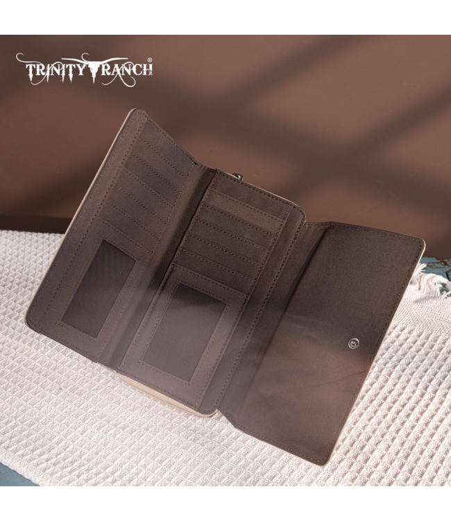 Wrangler Trinity Ranch Floral Aztec Tooled Collection Wallet