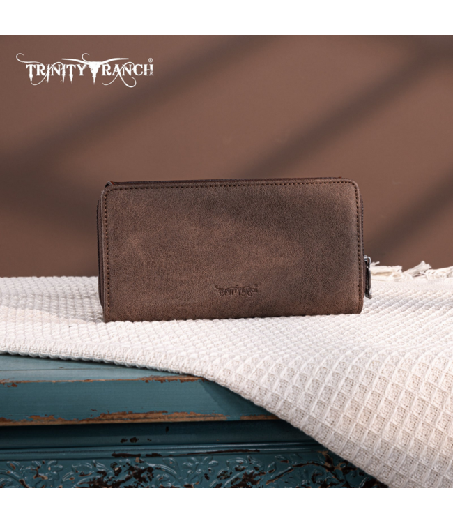 Wrangler Trinity Ranch Floral Aztec Tooled Collection Wallet