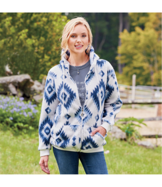 Back in the Saddle Womens Sky Diamond Zip-Front Hoodie