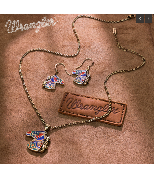Wrangler Wrangler Jewelry Horse Head Pendant Necklace Earrings Set -Multi