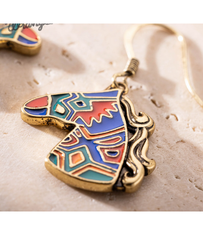 Wrangler Wrangler Jewelry Horse Head Pendant Necklace Earrings Set -Multi