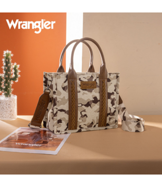 Wrangler Wrangler Camo Print Tote/Crossbody -Brown