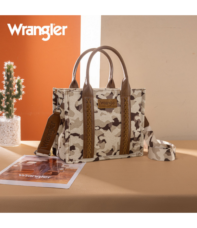 Wrangler Wrangler Camo Print Tote/Crossbody -Brown