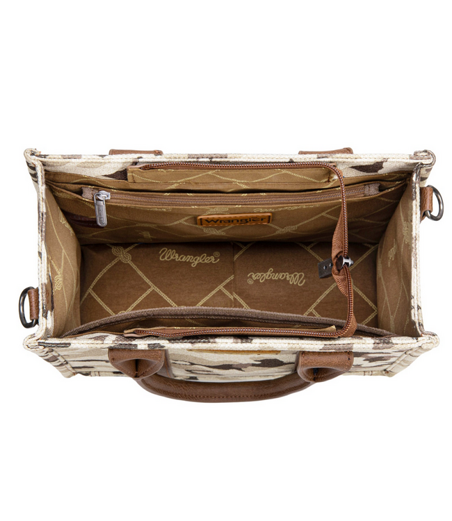 Wrangler Wrangler Camo Print Tote/Crossbody -Brown