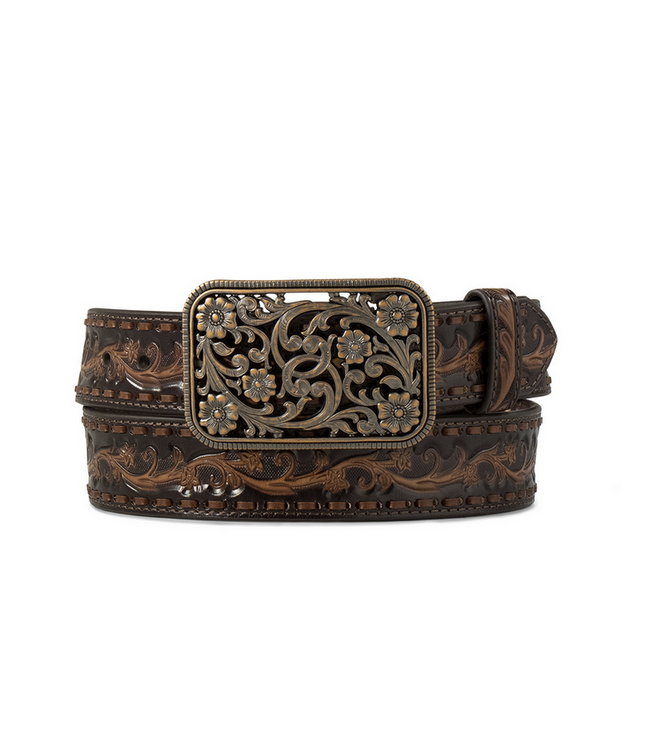 Ariat Ariat Ladies Belt Floral Embossed Step Lace