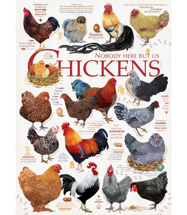 Outset Games and Cobble Hill Puzzles Chicken Quotes 1000pc Puzzle