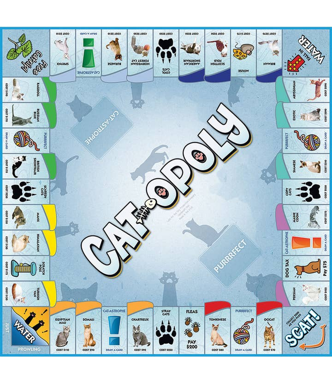 Outset Games and Cobble Hill Puzzles Cat-Opoly Board Game