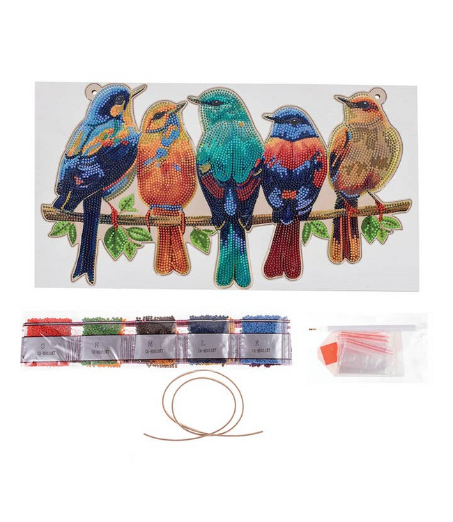 Outset Games and Cobble Hill Puzzles Crystal Art Deco Kit Hanging Song Birds