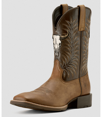 Ariat Mens Sport Steer Skull Wide Square Western Boot