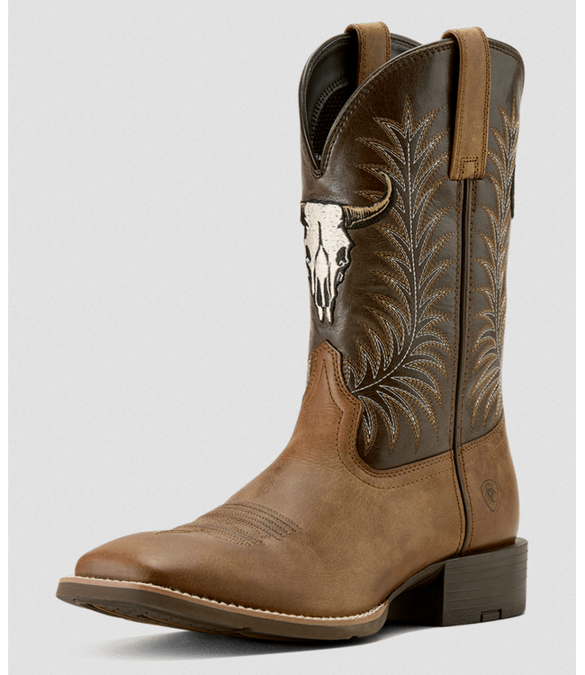Ariat Mens Sport Steer Skull Wide Square Western Boot