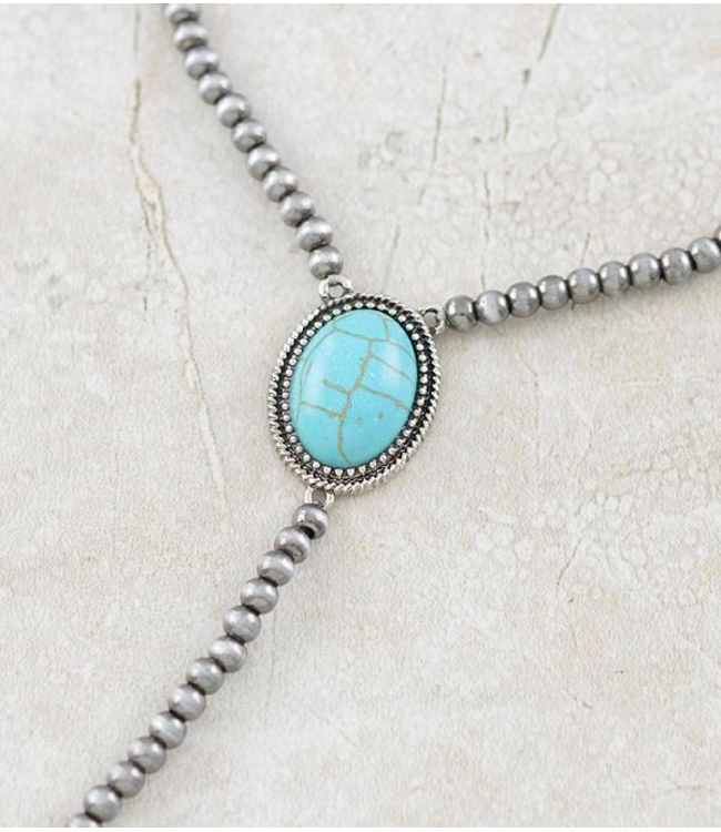 YK Trading Turquoise Navajo Pearl Bead Lariat Necklace