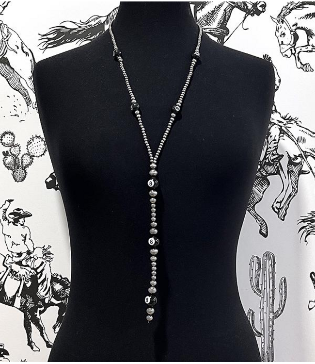 YK Trading Eight Ball Navajo Necklace