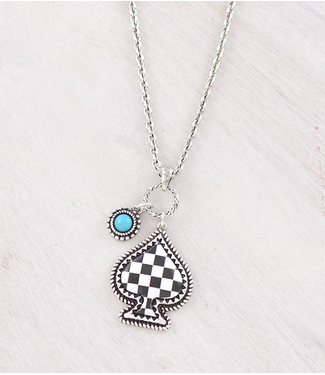 YK Trading Checkered Ace Concho Necklace