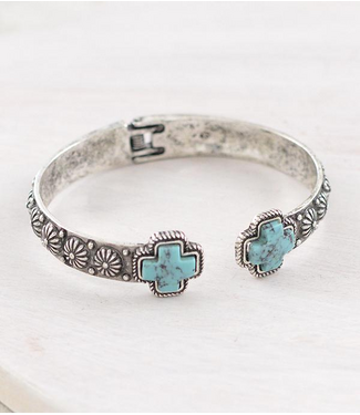 YK Trading Cross Concho Cuff Bracelet