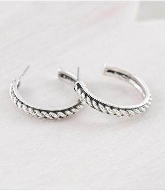 YK Trading Textured Hoop Earrings